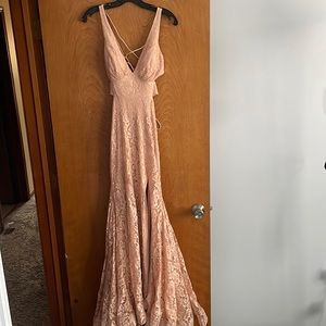 Camille prom dress size 6 color pink/cream